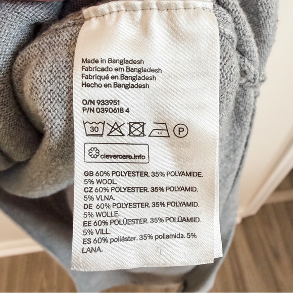 H&M Gray Knit Sweater Tunic Dress With High Side Slits - Picture 10 of 11